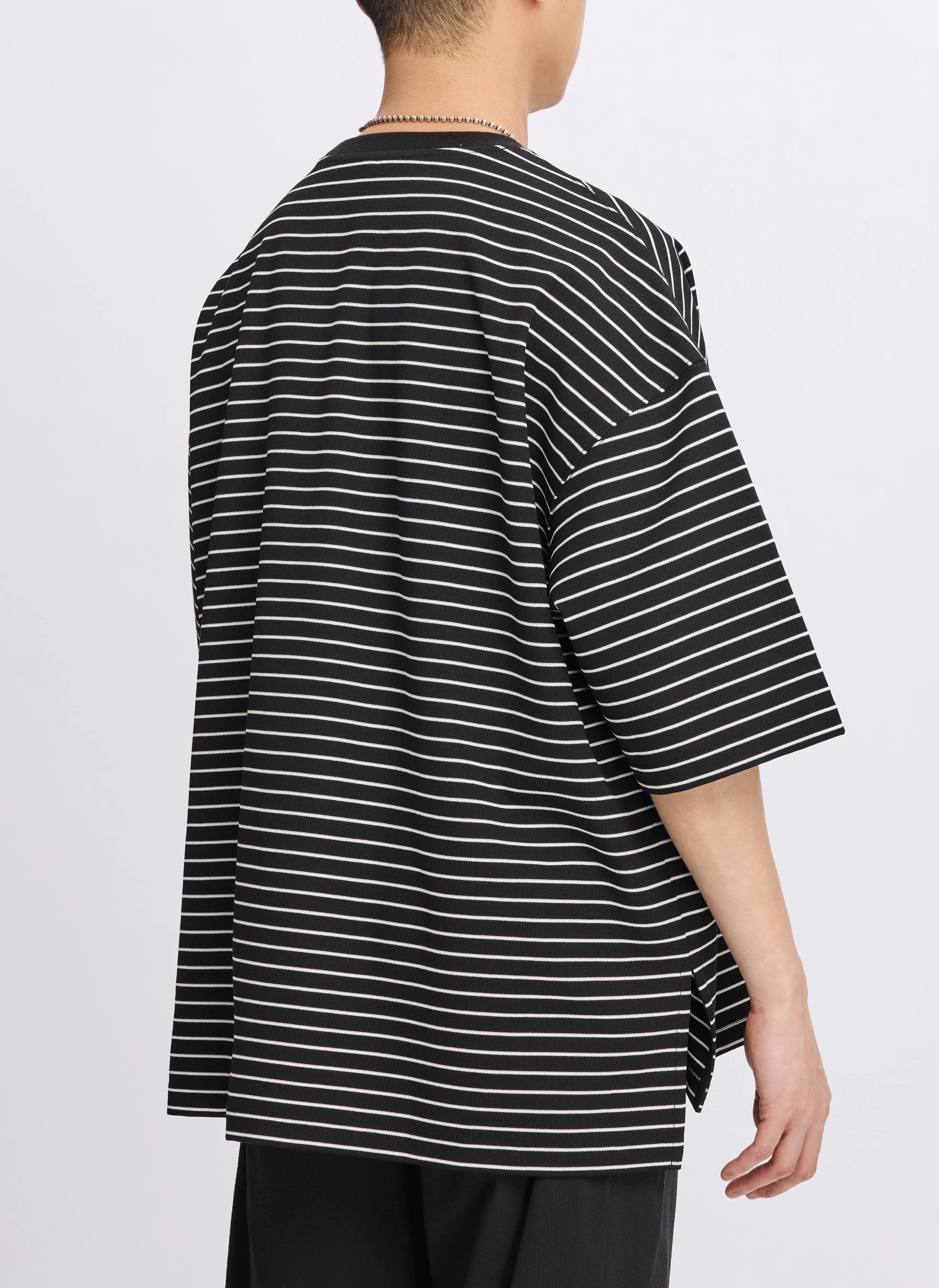 250G Jacquard Short Sleeves Border Tops