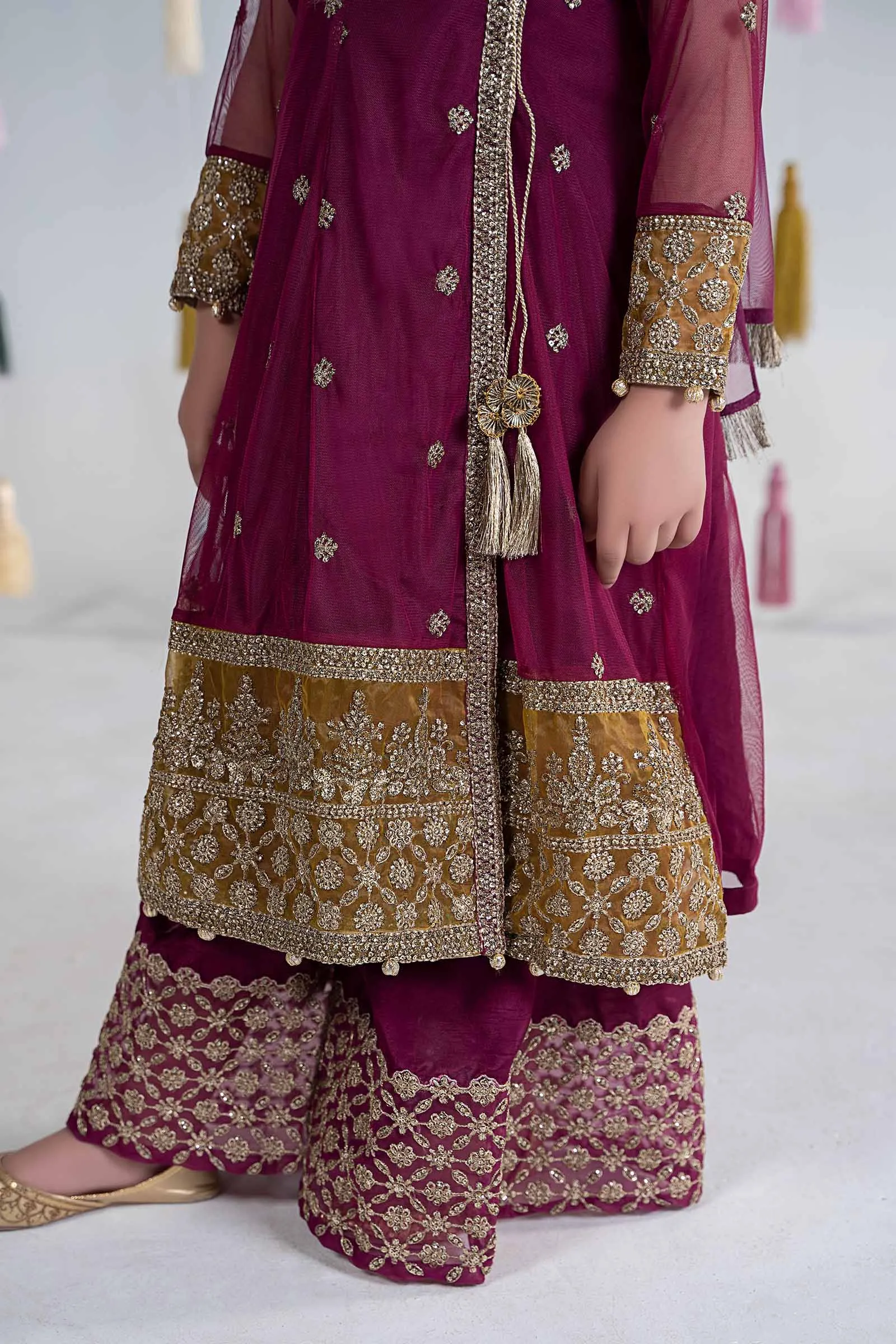 3 Piece Embroidered Net Suit | MKS-EA24-36