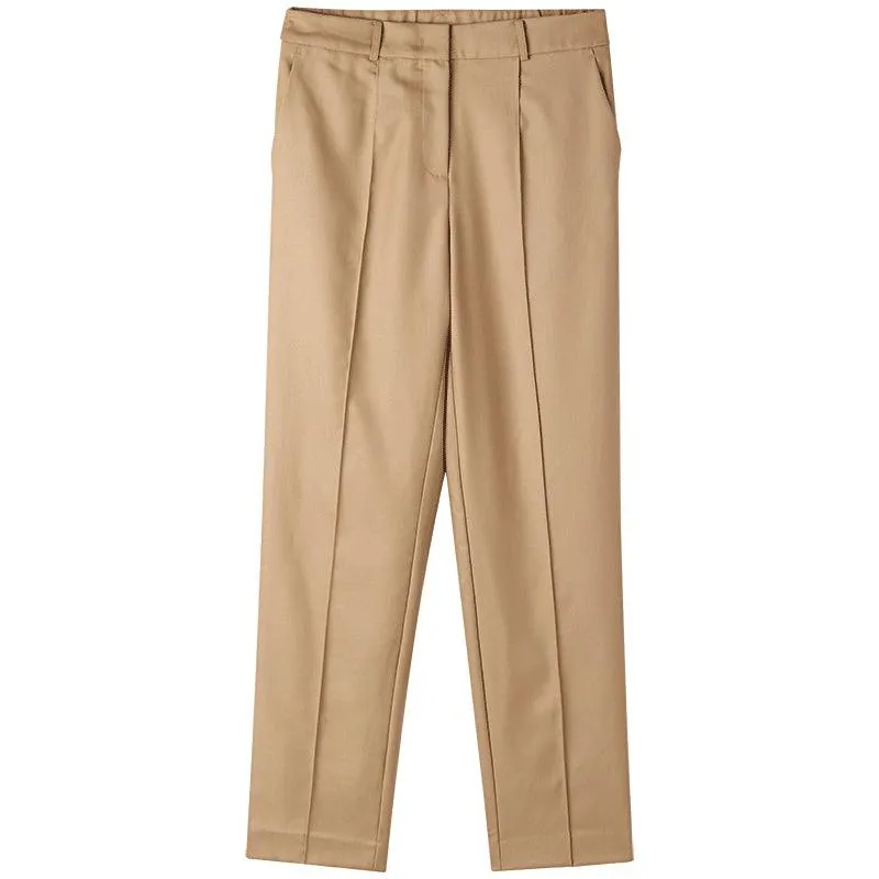 Ankle Length Worsted Wool Tapered Pants