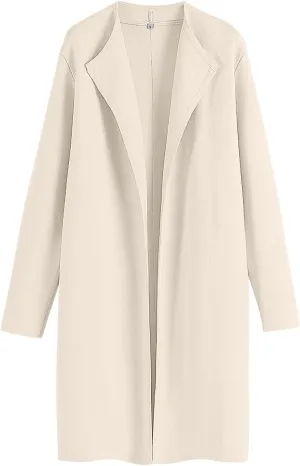 ANRABESS Women's Cardigans Sweater 2024 Casual Lapel Open Front Knit Warm Wool Coatigan Jacket Long Blazer Coat