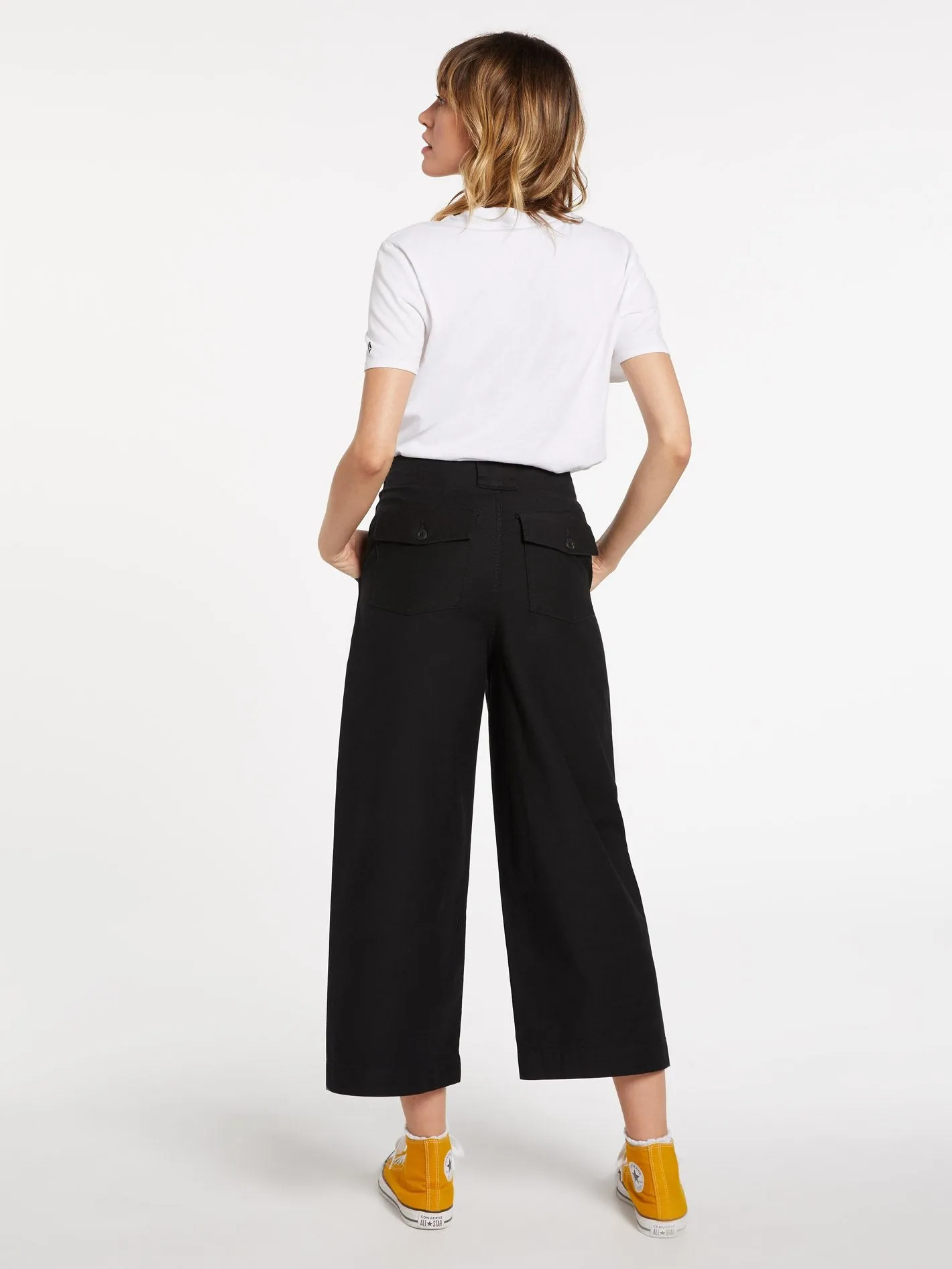 Army Whaler Wide Leg Pant - BLACK