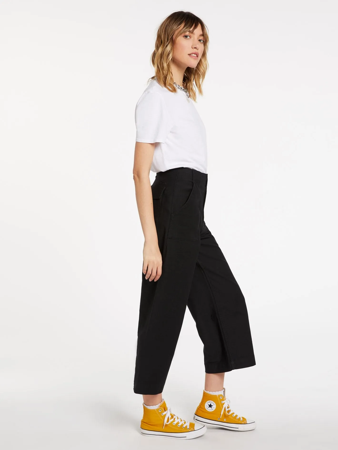 Army Whaler Wide Leg Pant - BLACK