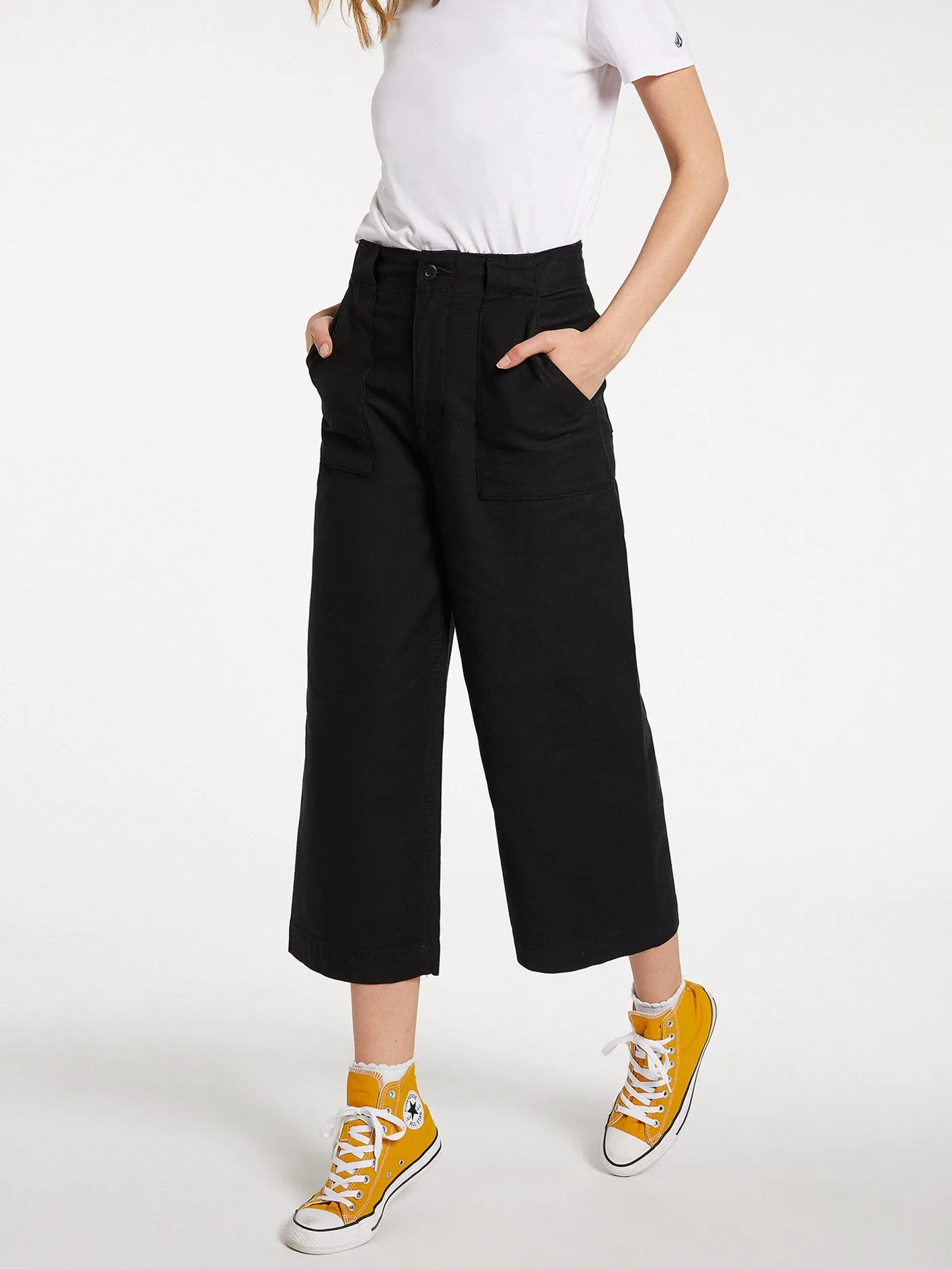 Army Whaler Wide Leg Pant - BLACK