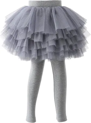 Baby Toddler Girls' Tutu Leggings Tulle Ruffle Skirted Pants 2-6T