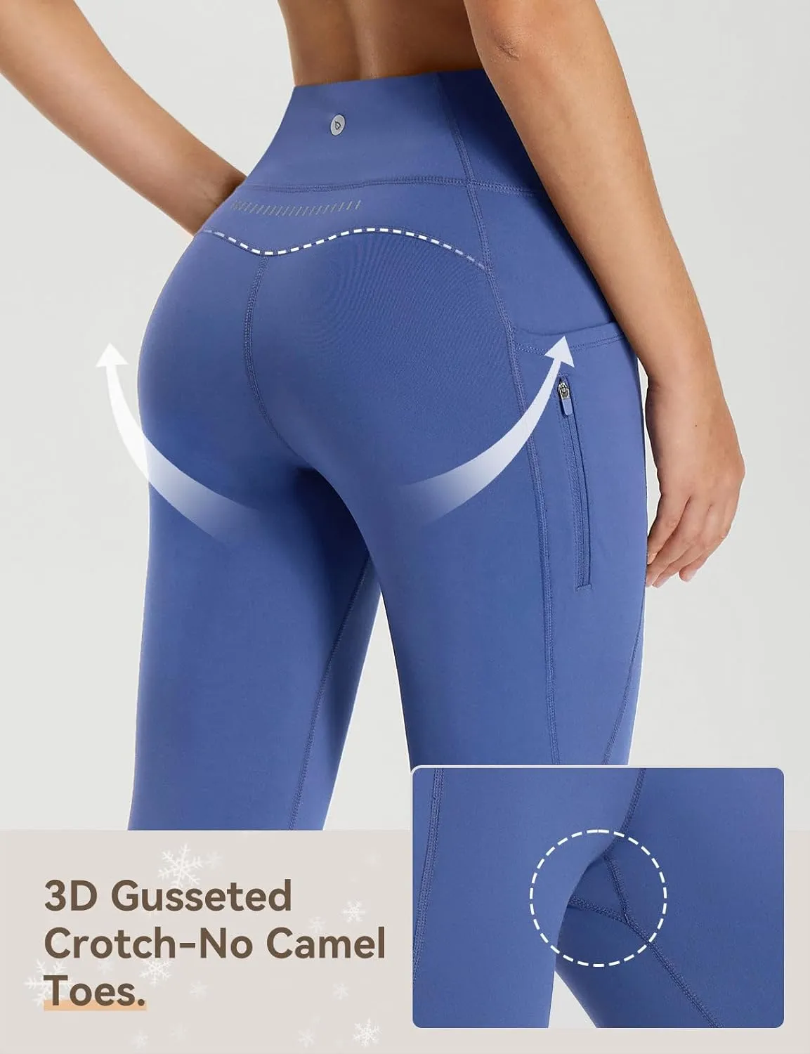 baleaf 25''/30'' Women's Fleece Lined Leggings Water Resistant High Waist Winter Running Hiking Pants Zipper Pockets