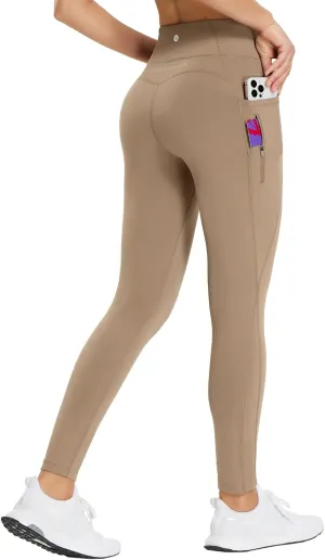baleaf 25''/30'' Women's Fleece Lined Leggings Water Resistant High Waist Winter Running Hiking Pants Zipper Pockets