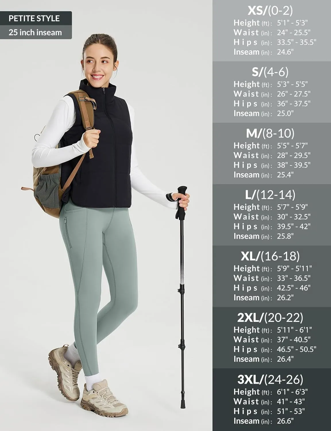 baleaf 25''/30'' Women's Fleece Lined Leggings Water Resistant High Waist Winter Running Hiking Pants Zipper Pockets