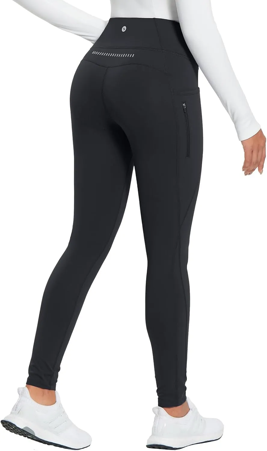 baleaf 25''/30'' Women's Fleece Lined Leggings Water Resistant High Waist Winter Running Hiking Pants Zipper Pockets