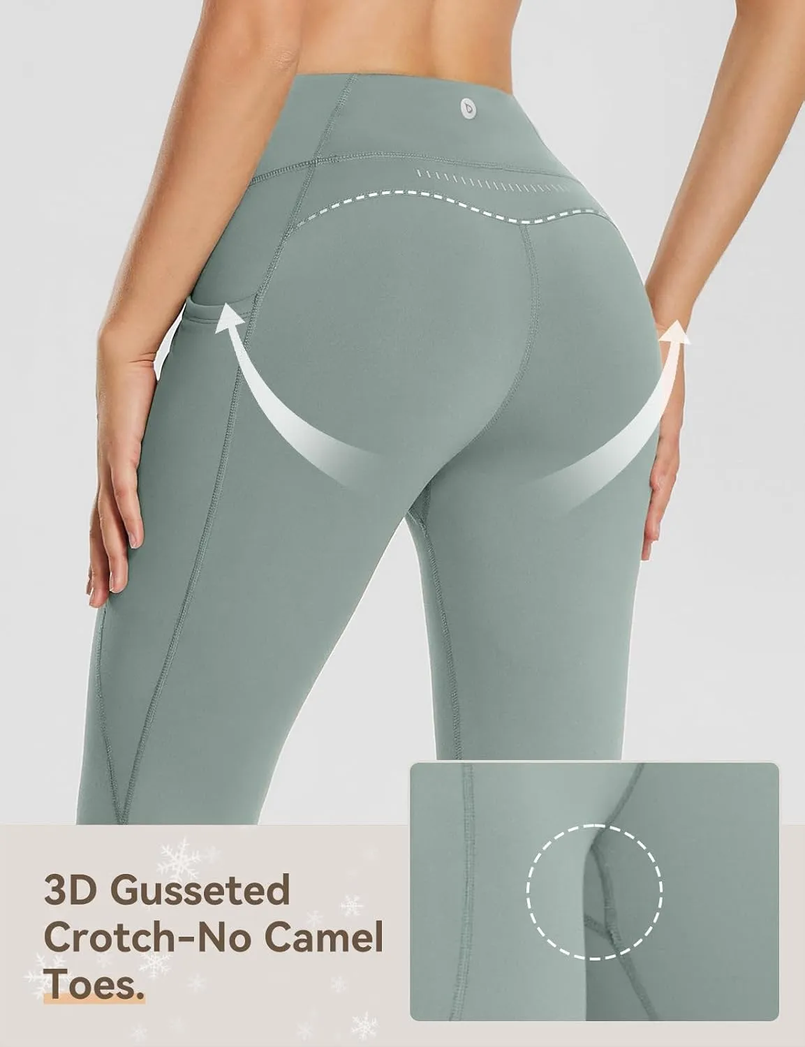 baleaf 25''/30'' Women's Fleece Lined Leggings Water Resistant High Waist Winter Running Hiking Pants Zipper Pockets