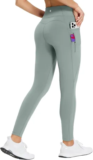 baleaf 25''/30'' Women's Fleece Lined Leggings Water Resistant High Waist Winter Running Hiking Pants Zipper Pockets