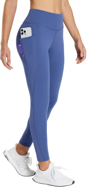 baleaf 25''/30'' Women's Fleece Lined Leggings Water Resistant High Waist Winter Running Hiking Pants Zipper Pockets