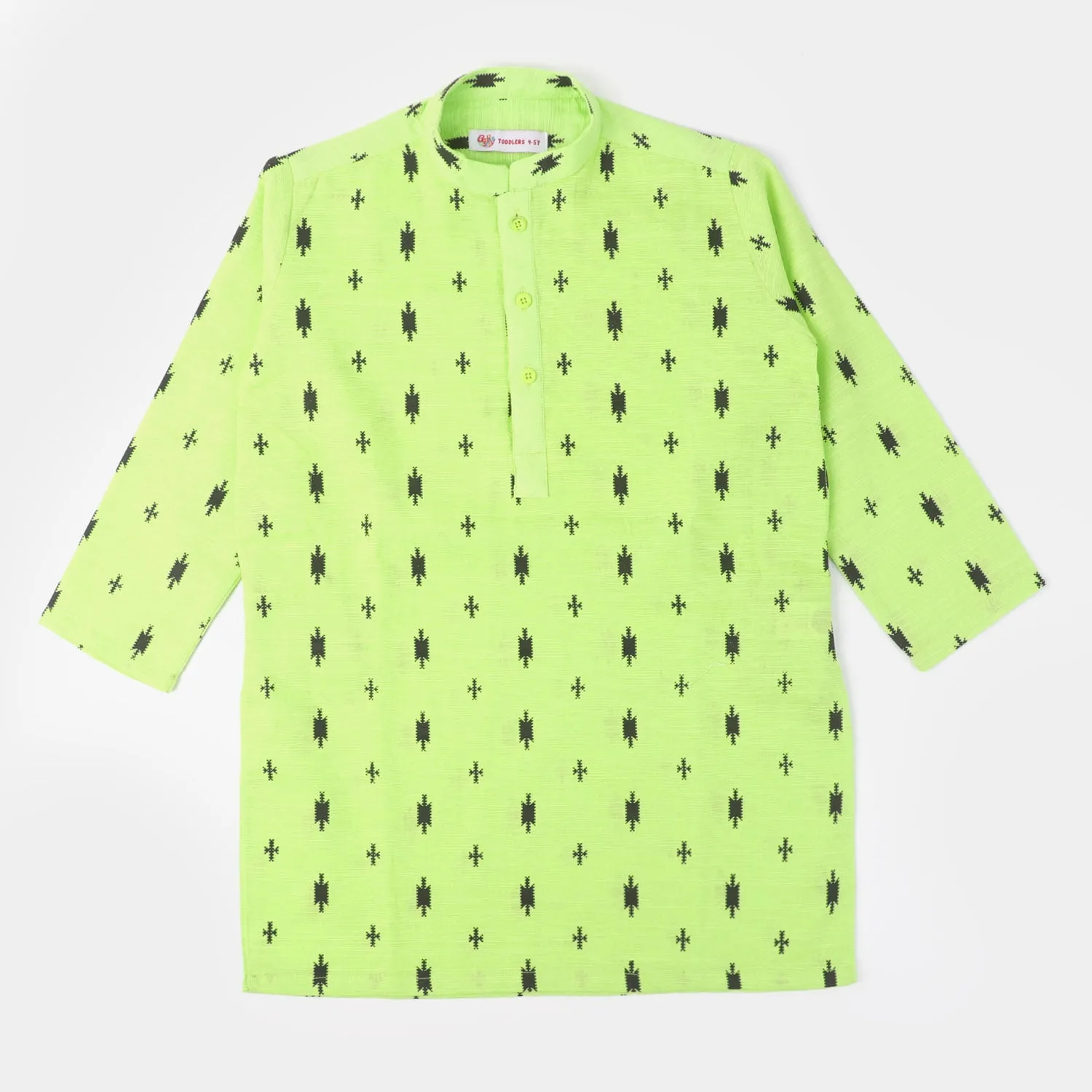 Boys Cotton Printed Kurta | Sharp Green