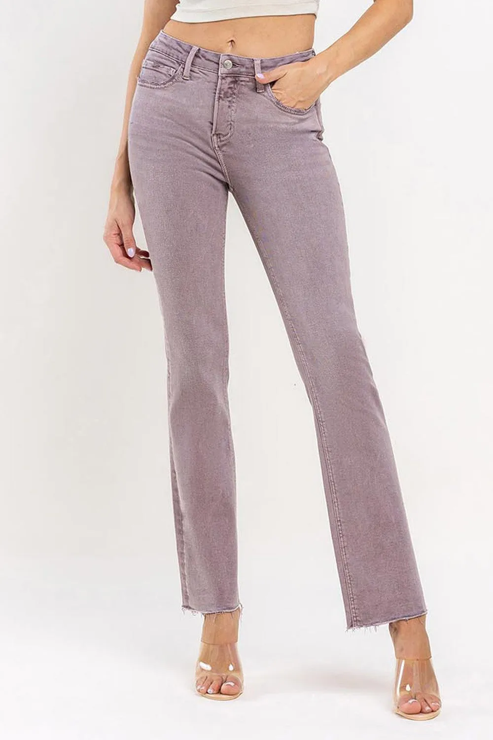 Burnt Rose Mid Rise Bootcut Jeans