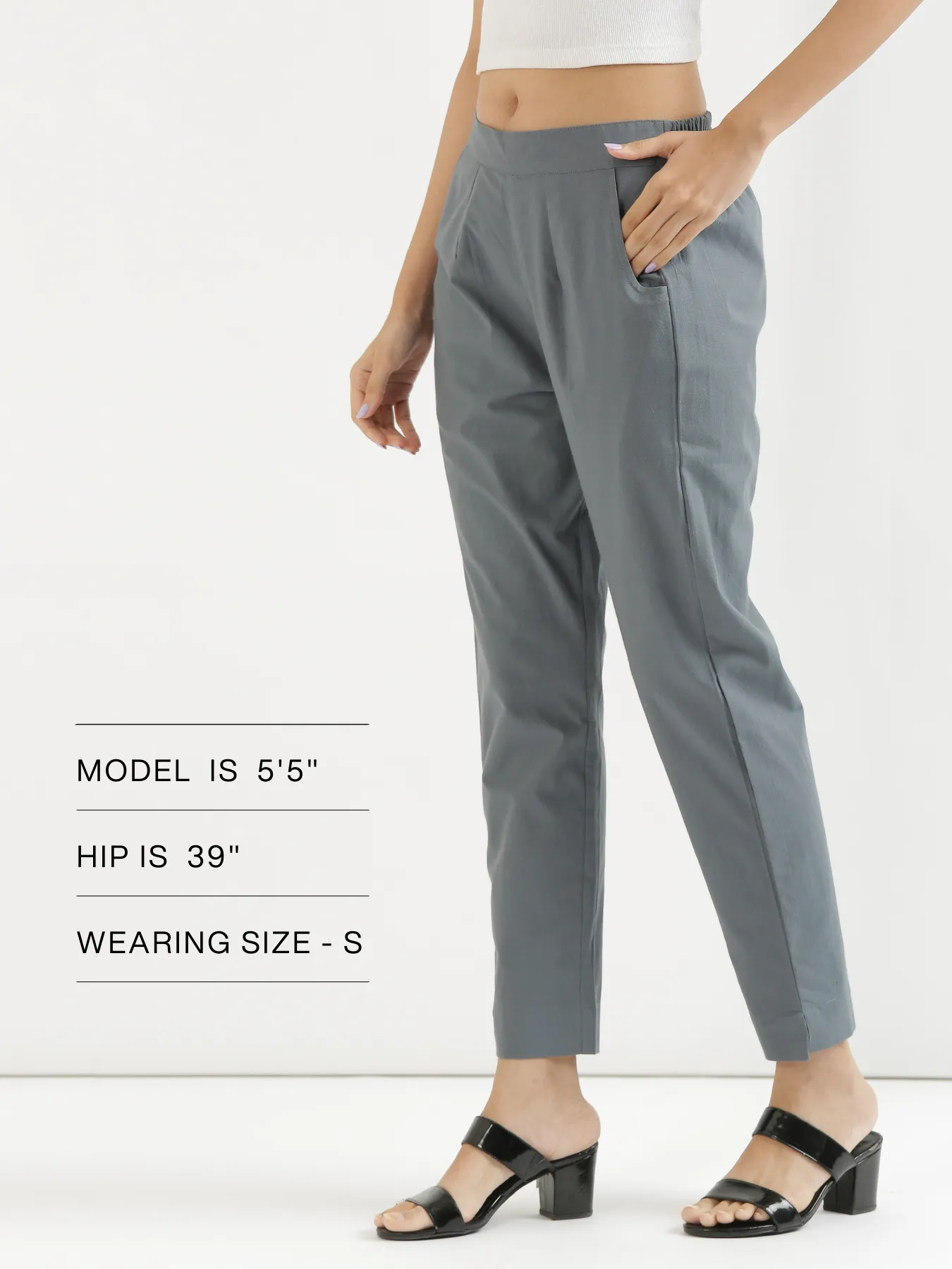 Cement Grey Cotton Pant
