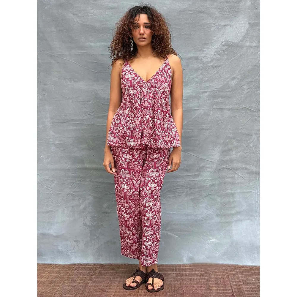 Chidiyaa Soil Cedar Skies Printed Cotton Pant