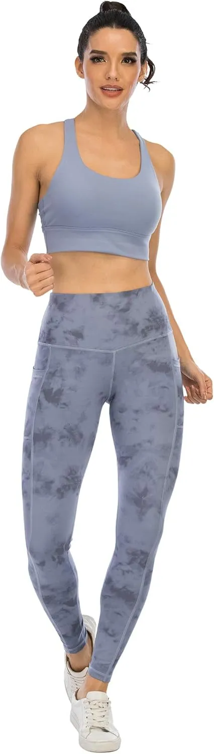 CHRLEISURE Leggings with Pockets for Women, High Waisted Tummy Control Workout Yoga Pants