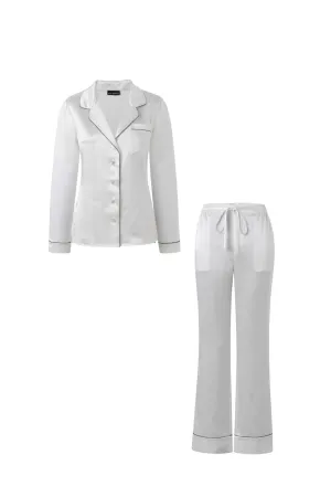 Classic White Silk Pyjama Set