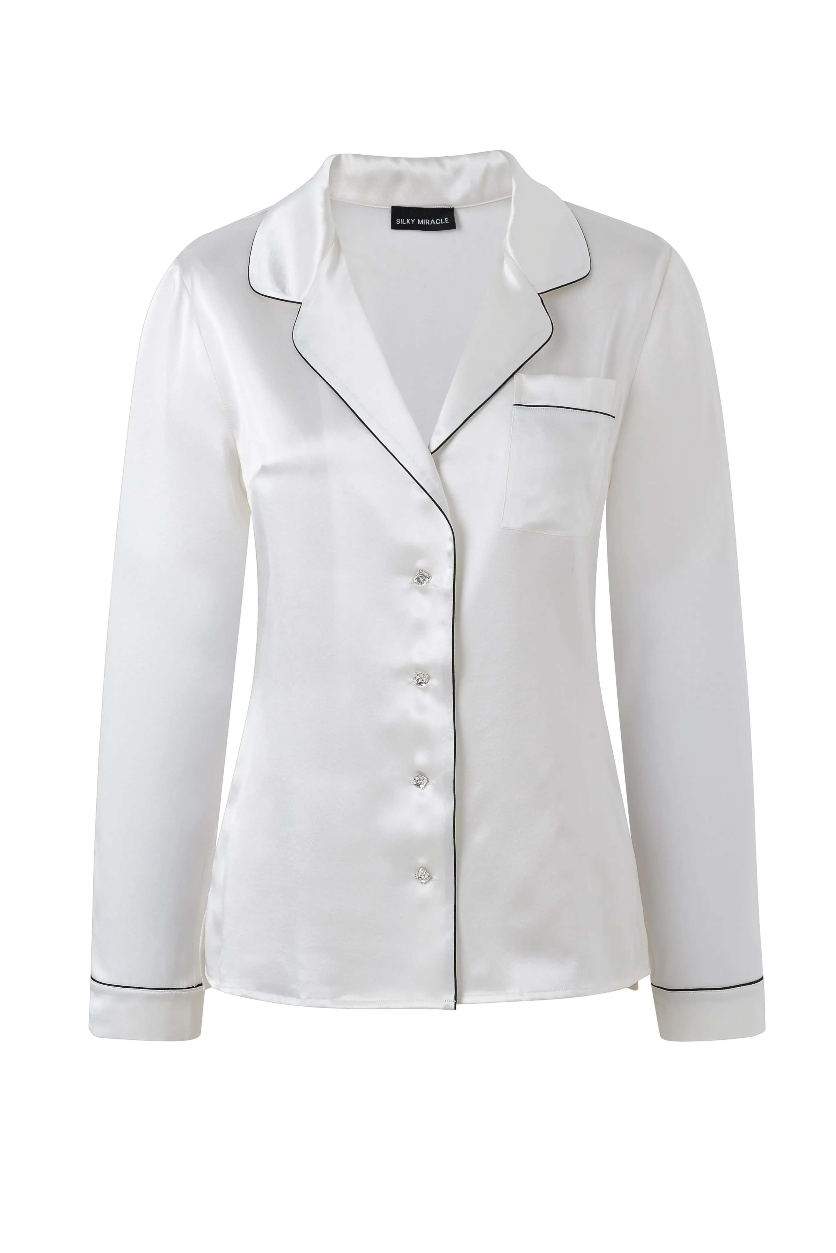 Classic White Silk Pyjama Set