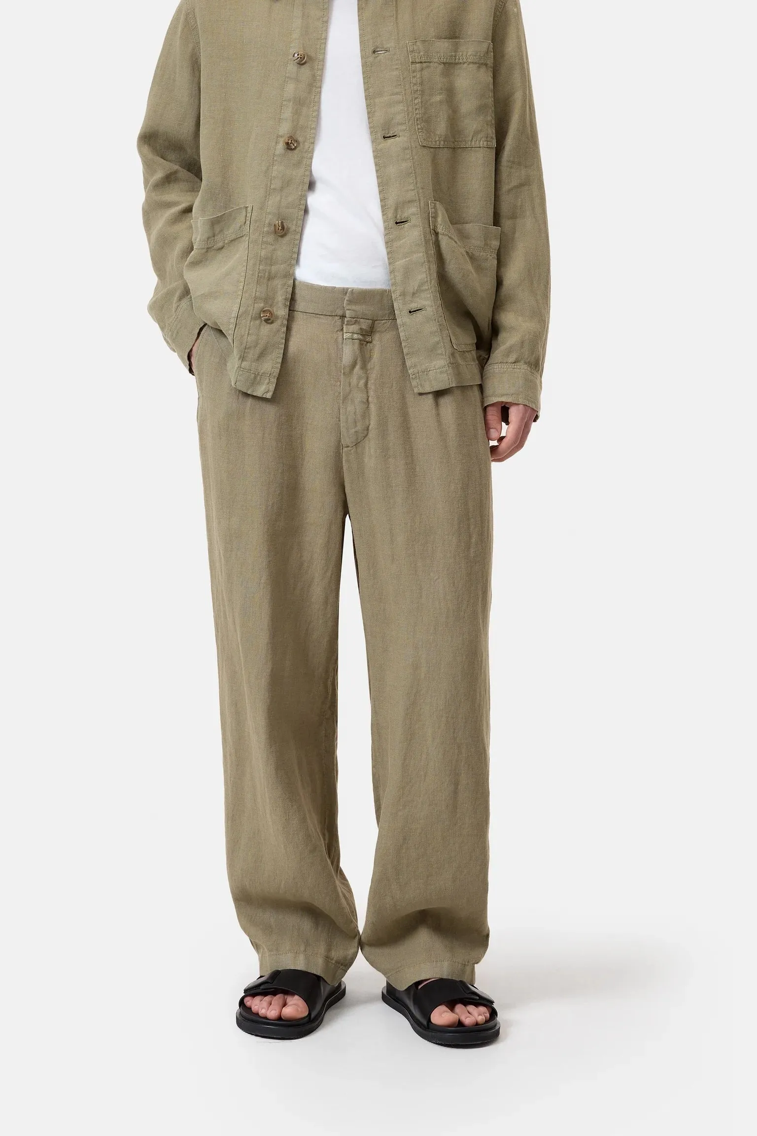 Closed Men's Blomberg Wide Linen - Chino Green