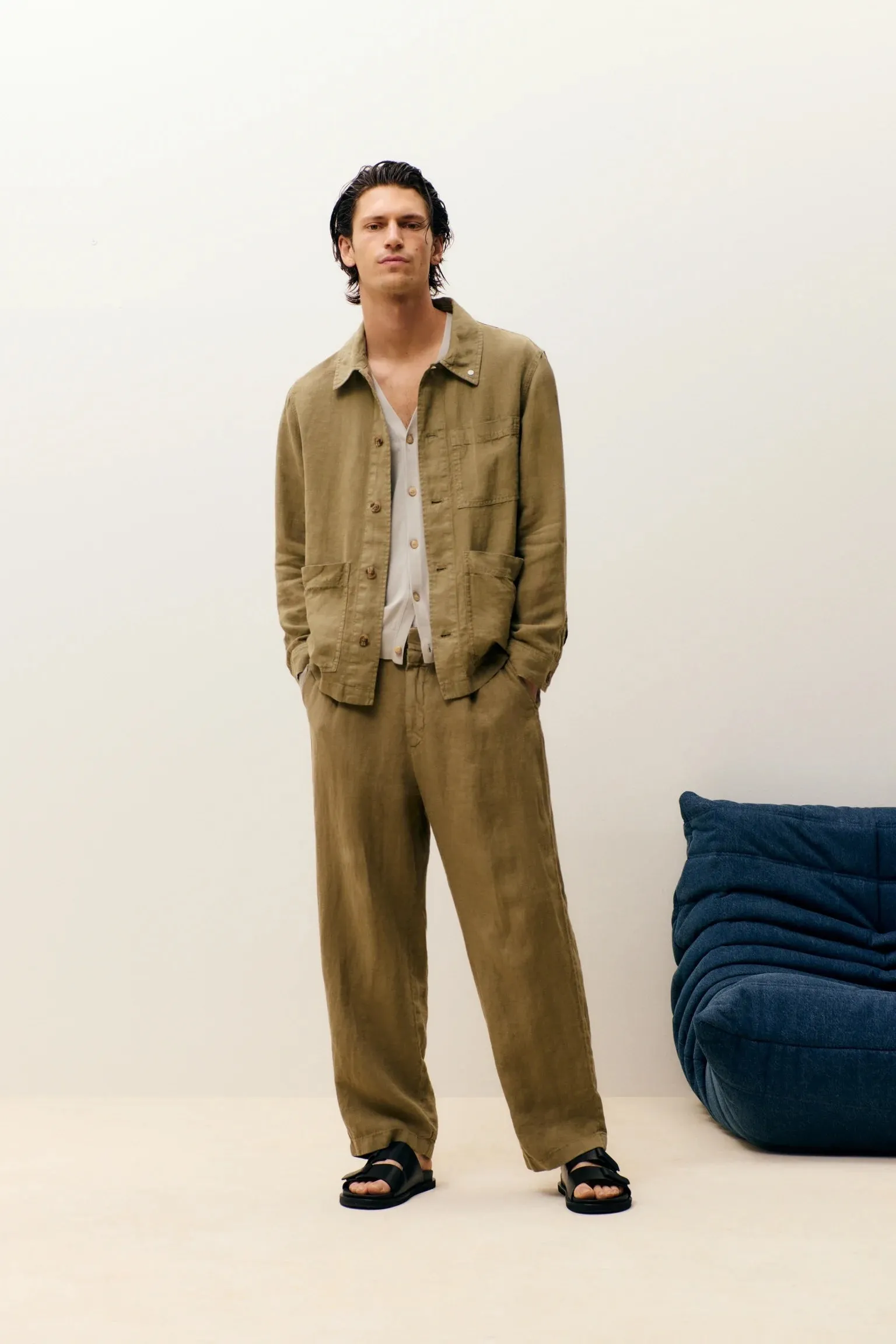 Closed Men's Blomberg Wide Linen - Chino Green