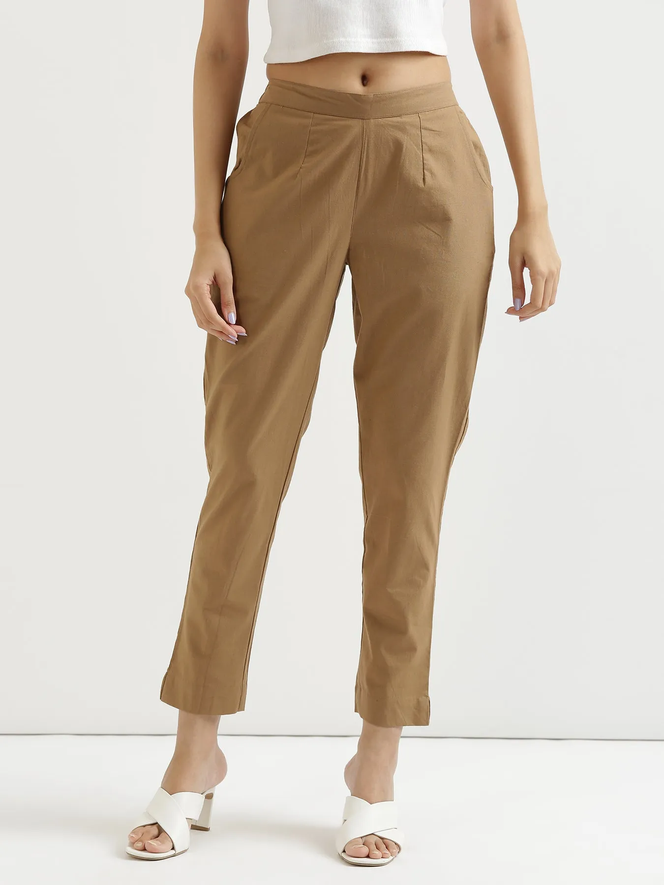 Coffee Brown 100% Cotton Pant
