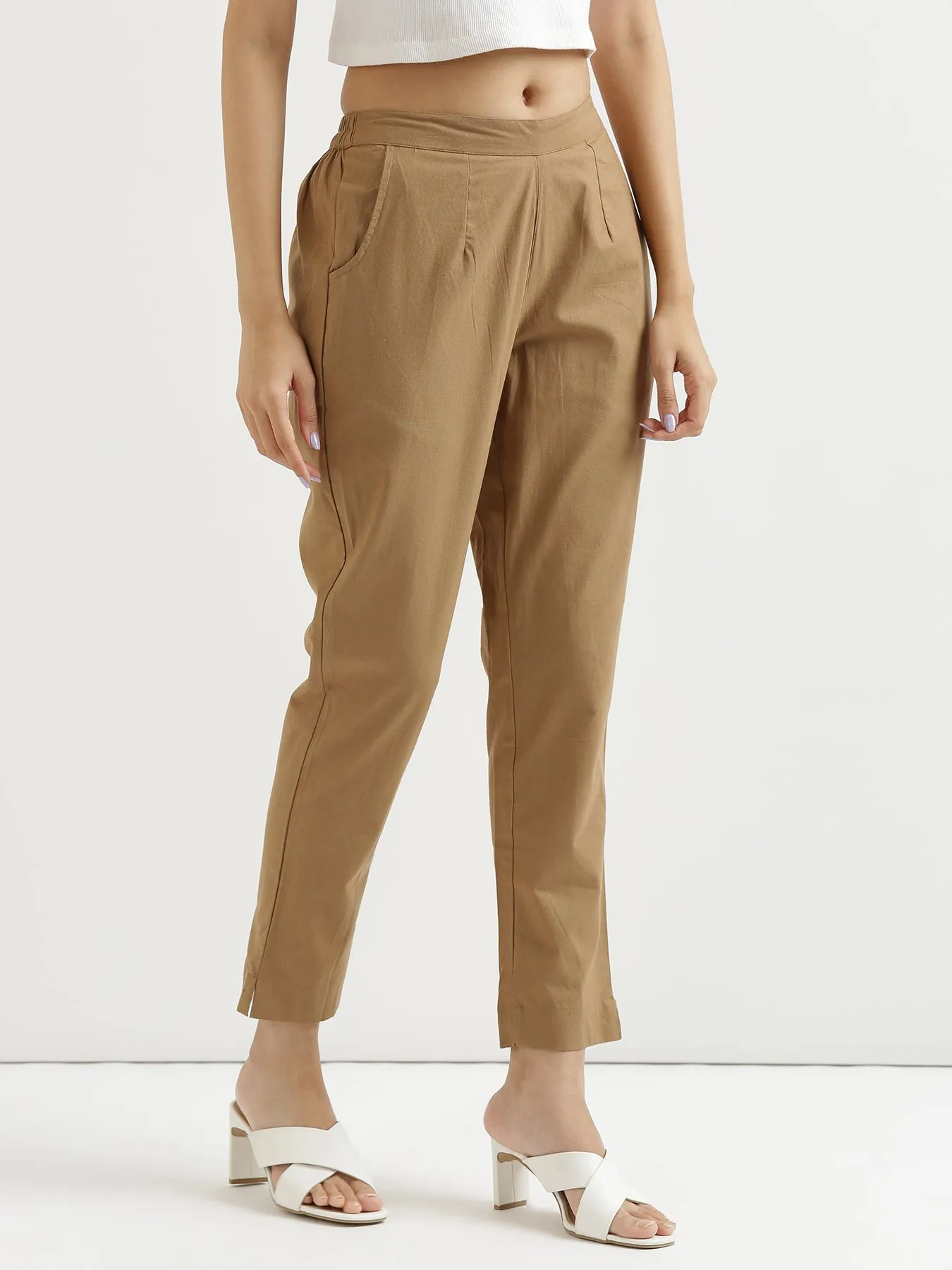 Coffee Brown 100% Cotton Pant