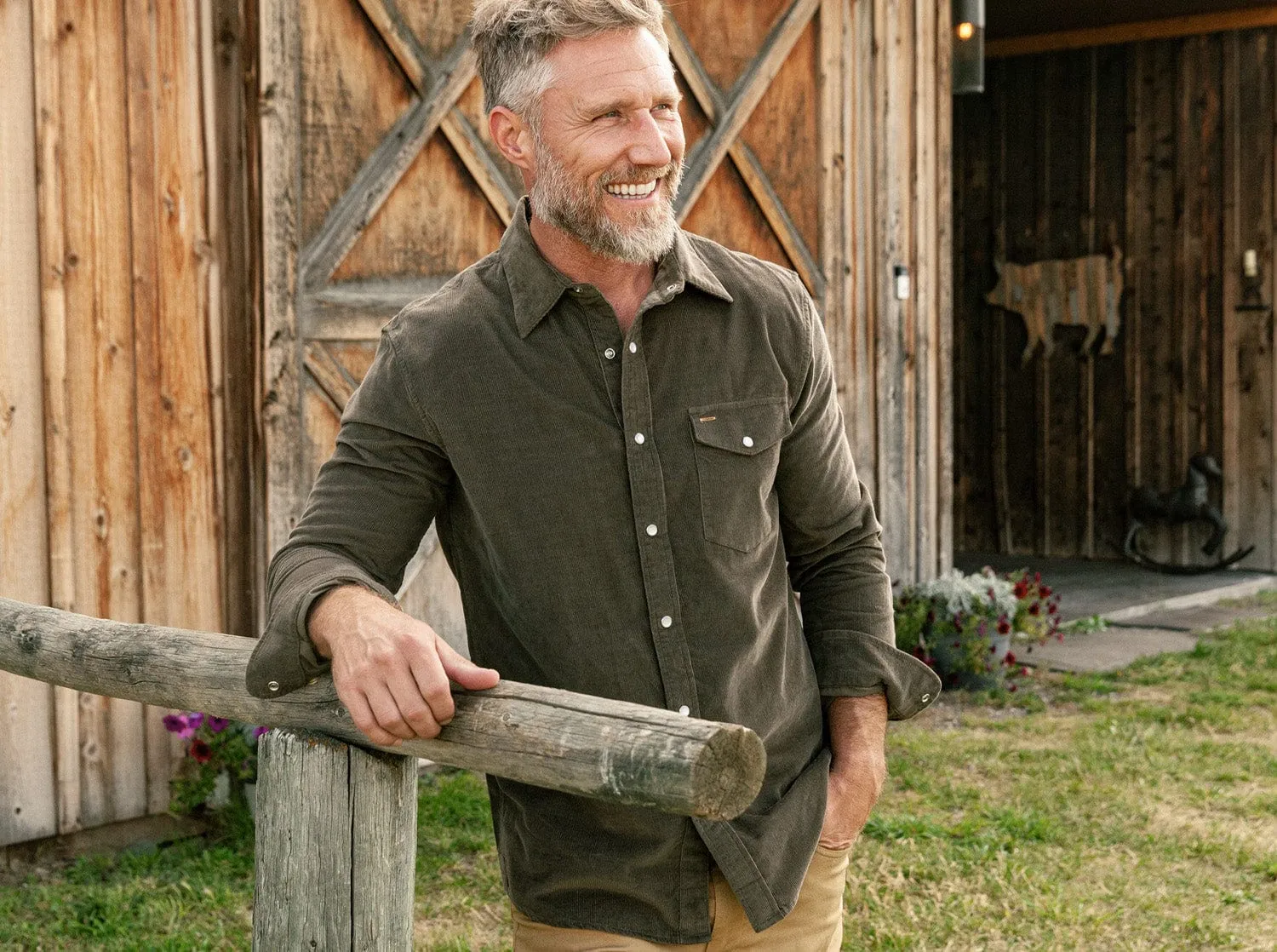 Optimized Corduroy Pearl Snap Shirt by Armadillo