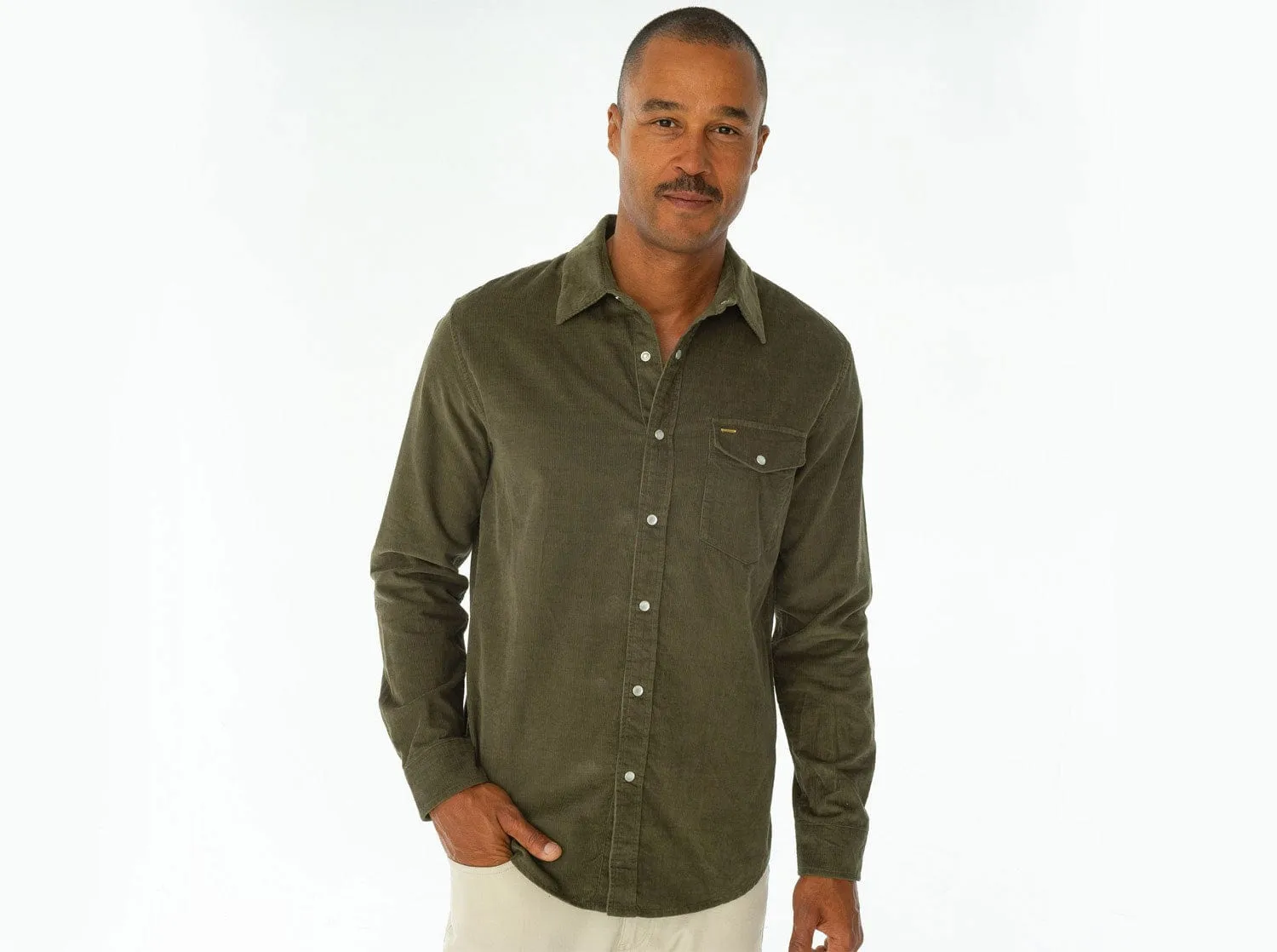 Optimized Corduroy Pearl Snap Shirt by Armadillo