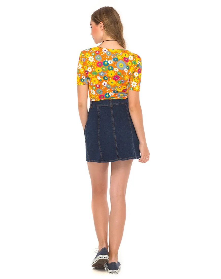 Eclat Crop Top in Playtime Floral Orange