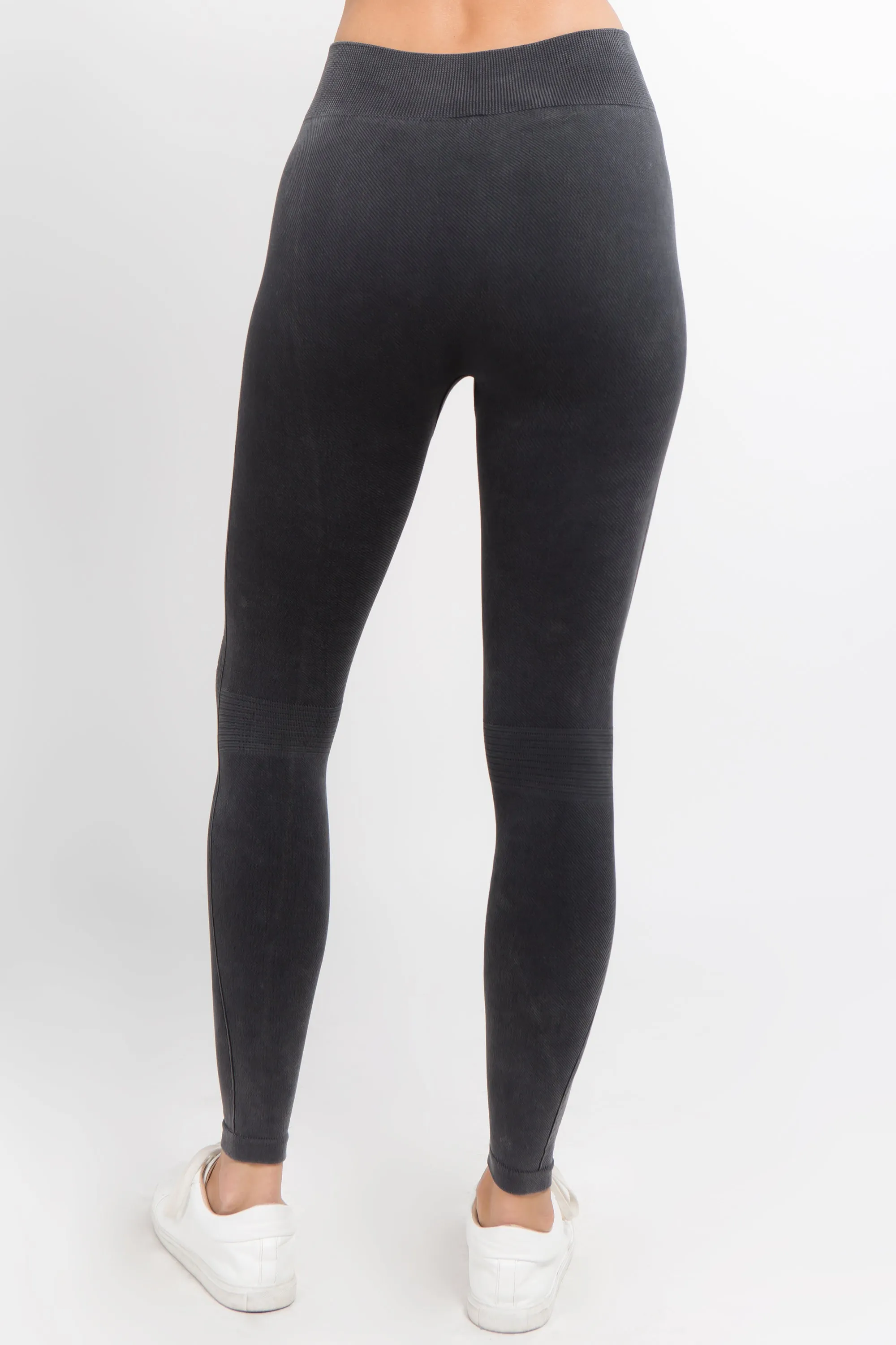 Edgy Distressed Vintage Wash Moto Denim Legging