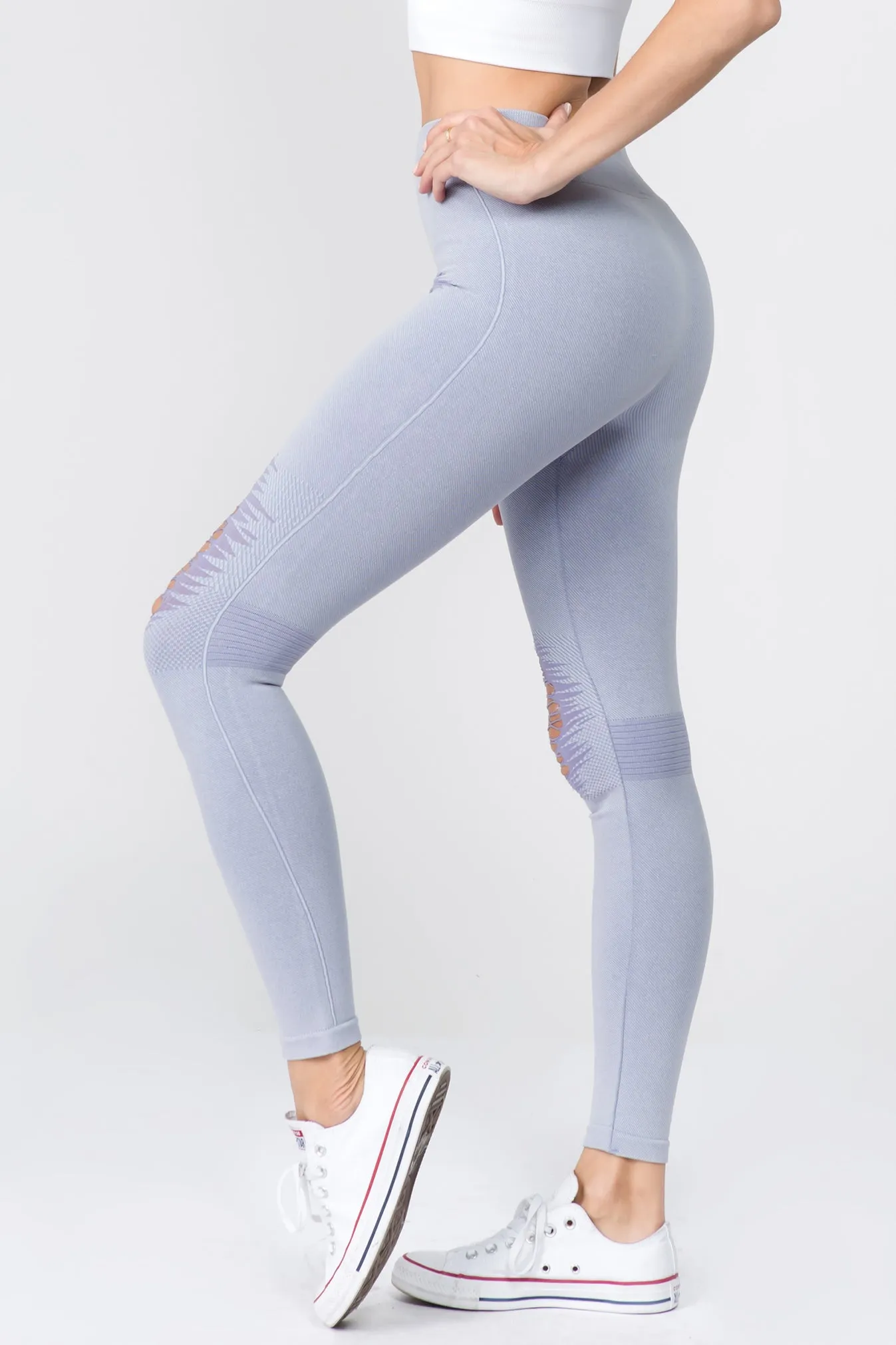 Edgy Distressed Vintage Wash Moto Denim Legging