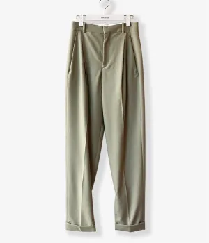 FUMIKA_UCHIDA/LIGHT WOOL FLANO_1TUCK SLACKS(SAGE)