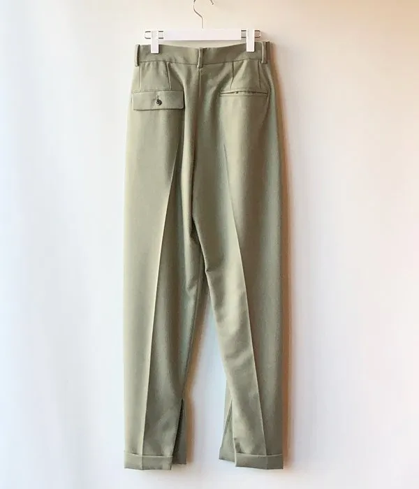FUMIKA_UCHIDA/LIGHT WOOL FLANO_1TUCK SLACKS(SAGE)
