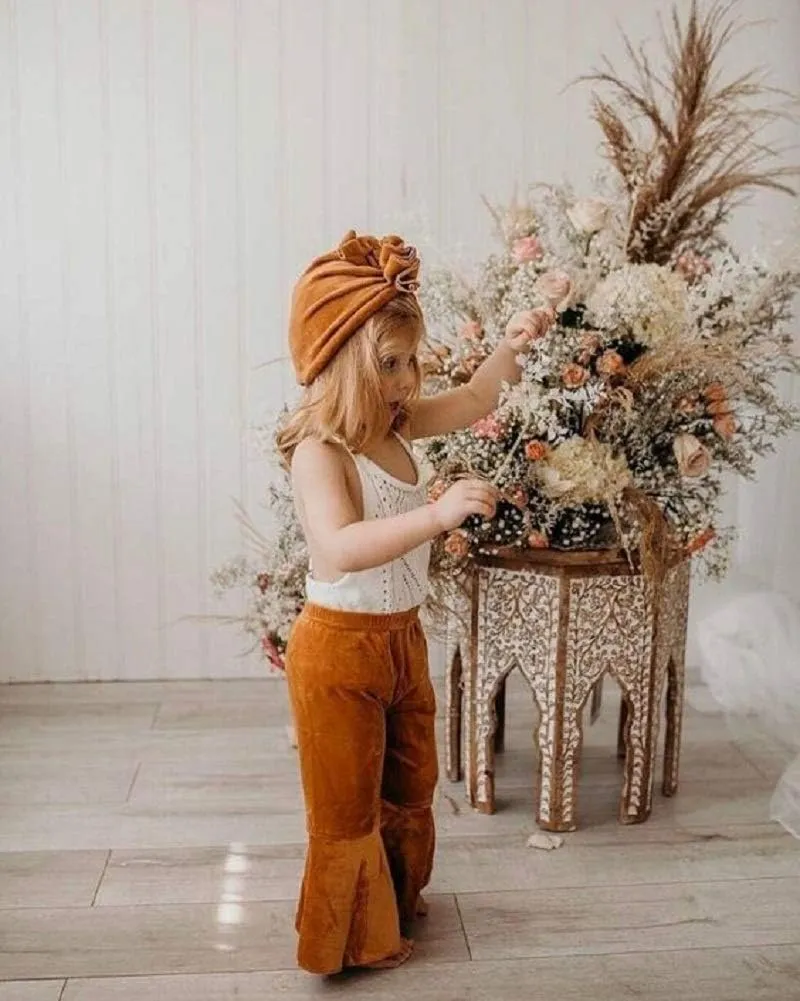 GOOCHEER Kids Toddler Little Baby Girl Ruffle Ripped Jeans Bell Bottom Flare Pants Ripped Denim Leggings Trousers