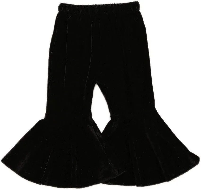 GOOCHEER Kids Toddler Little Baby Girl Ruffle Ripped Jeans Bell Bottom Flare Pants Ripped Denim Leggings Trousers