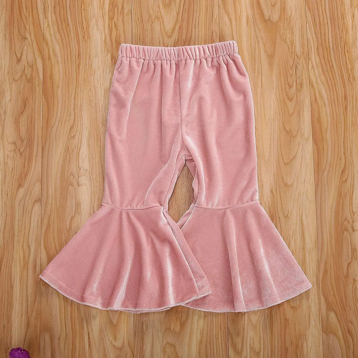 GOOCHEER Kids Toddler Little Baby Girl Ruffle Ripped Jeans Bell Bottom Flare Pants Ripped Denim Leggings Trousers