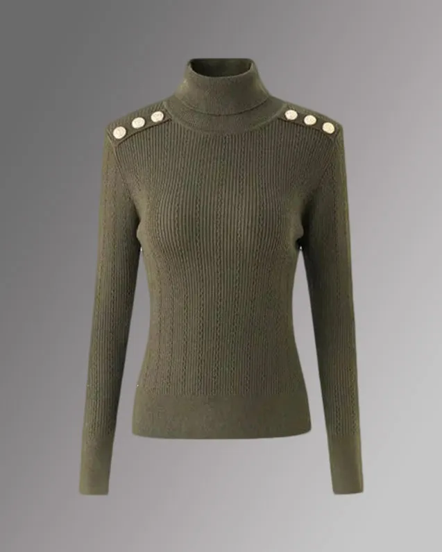 Green Roll Neck Jumper