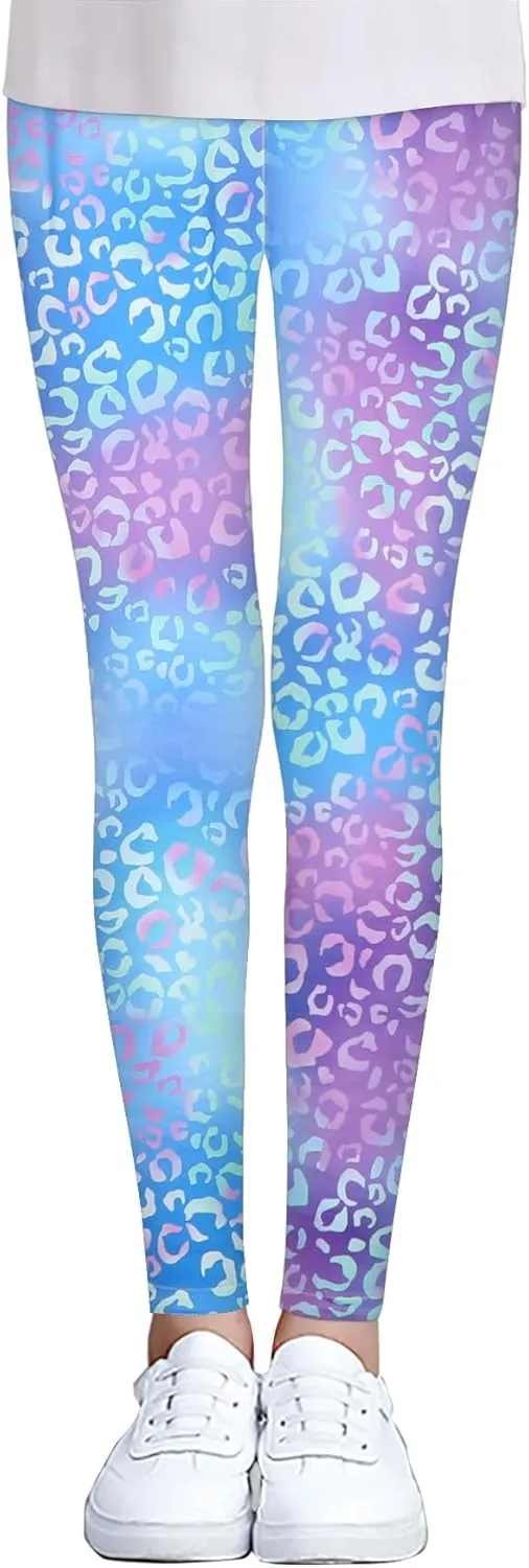 iLover Toddler Girls Cute Stretch Athletic Leggings Little Kids High Waisted Yoga Pants Ankle Length