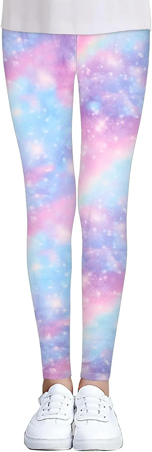 iLover Toddler Girls Cute Stretch Athletic Leggings Little Kids High Waisted Yoga Pants Ankle Length