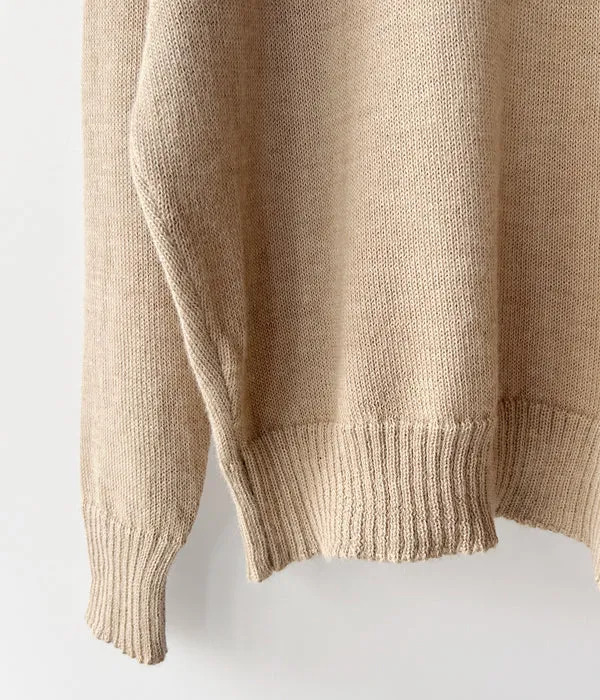 INTERIM/40s ANIMAL JACQUARD ALPACA CREW SWEATER (BEIGE/BROWN)