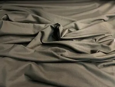 Italian Olive Green Poly Cotton Jersey