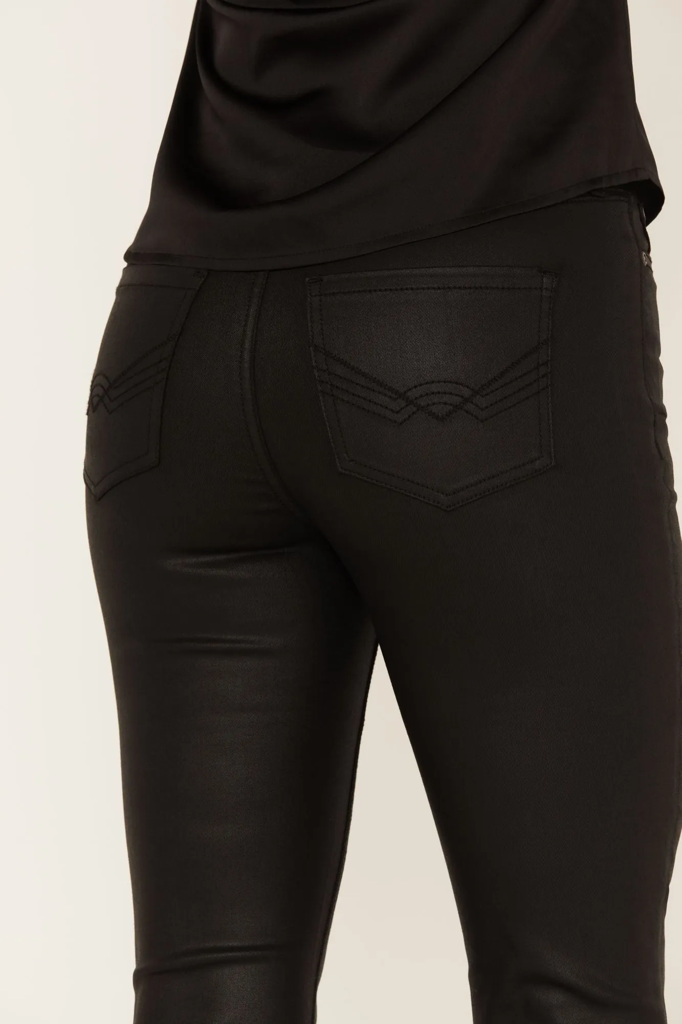 Jayme Coated High Risin Bootcut Jeans