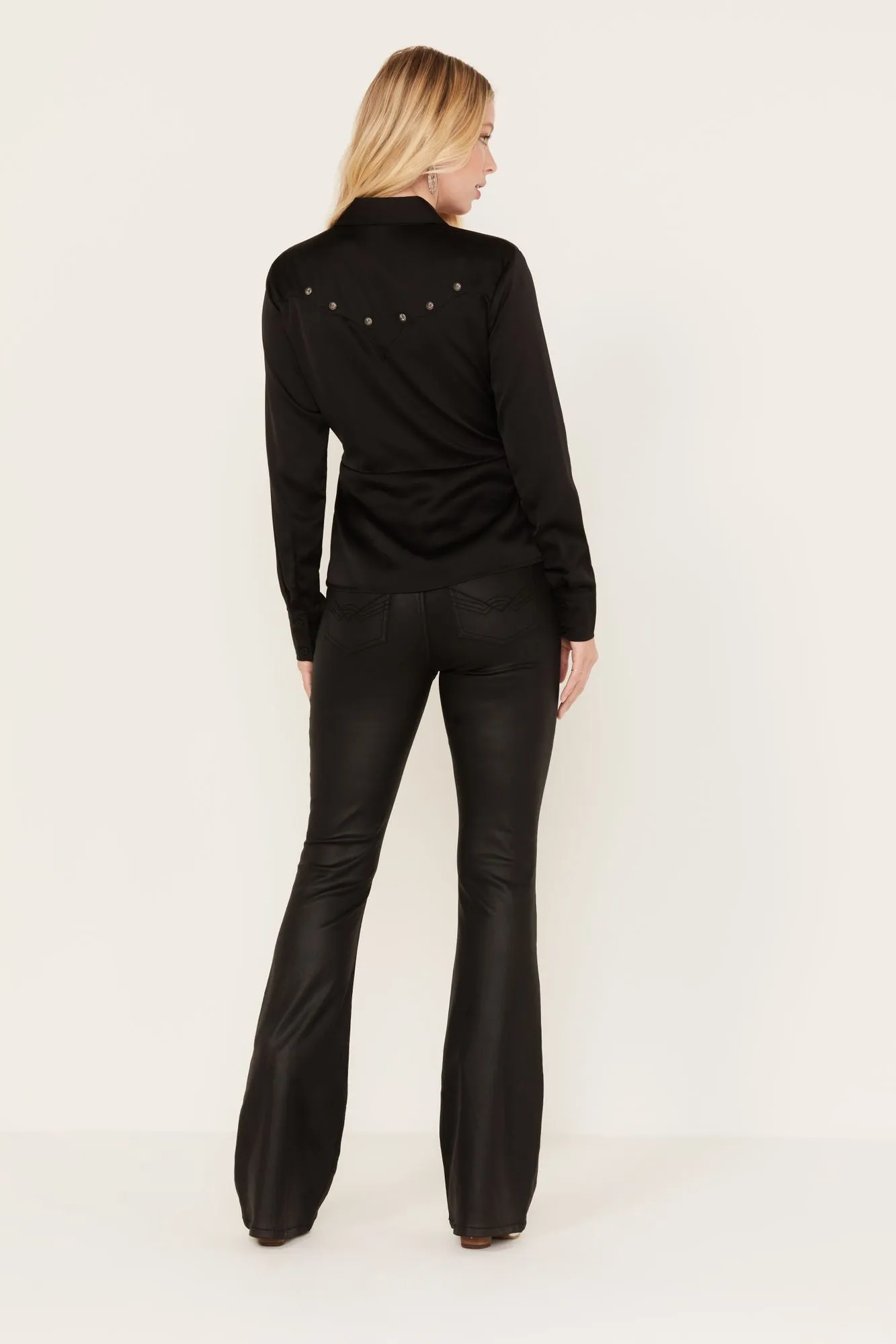 Jayme Coated High Risin Bootcut Jeans