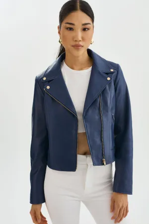 KELSEY GOLD | Leather Biker Jacket