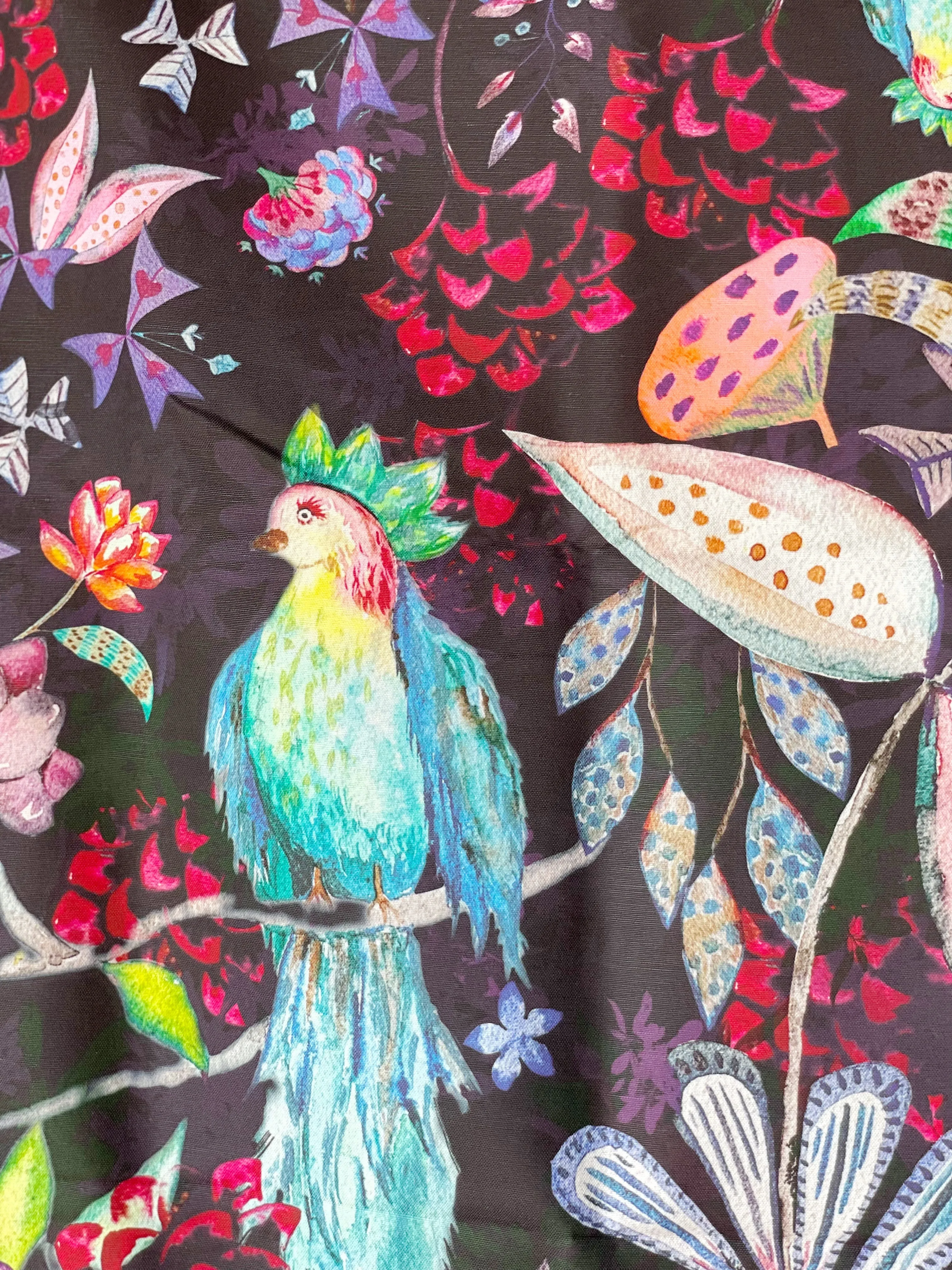 Linen cotton canvas in jungle bird