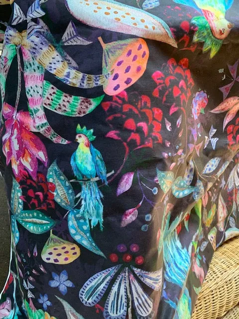 Linen cotton canvas in jungle bird