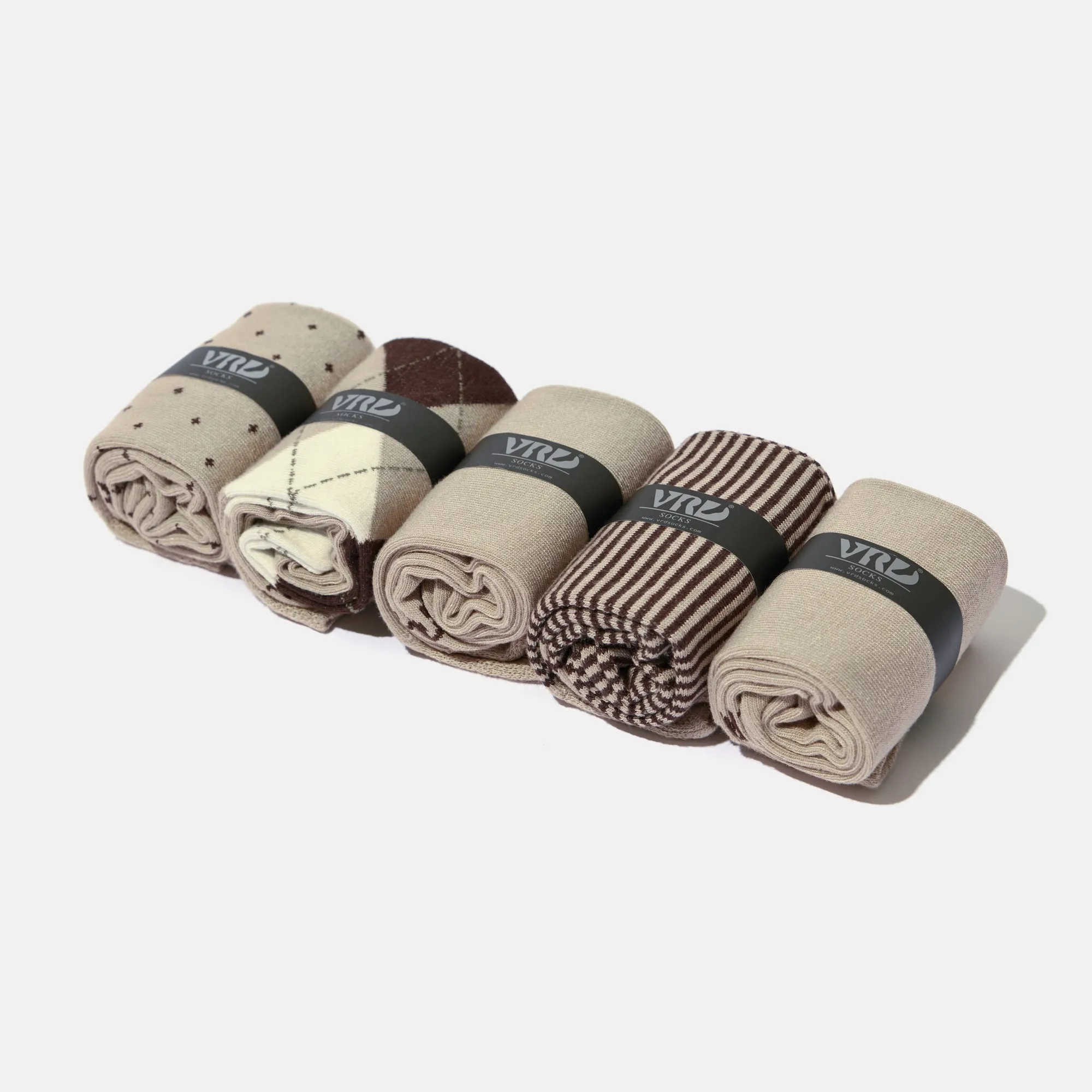 Men’s Bamboo Dress Socks - 5 Pairs, Assorted Pattern Mix Design