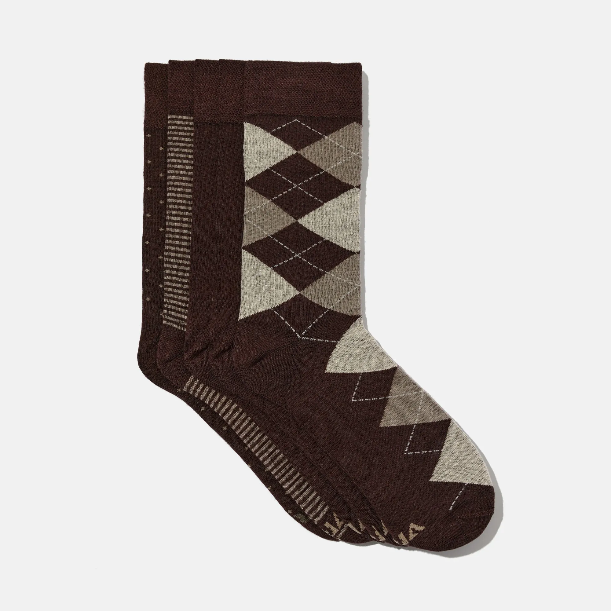Men’s Bamboo Dress Socks - 5 Pairs, Assorted Pattern Mix Design