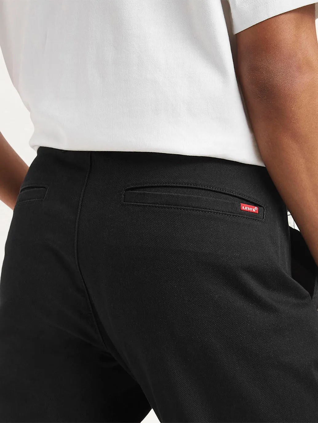 Men's Black Tapered Chino Trousers