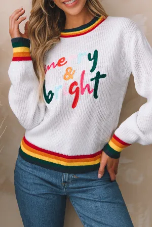 Merry & Bright Colorful Stripes Sweater